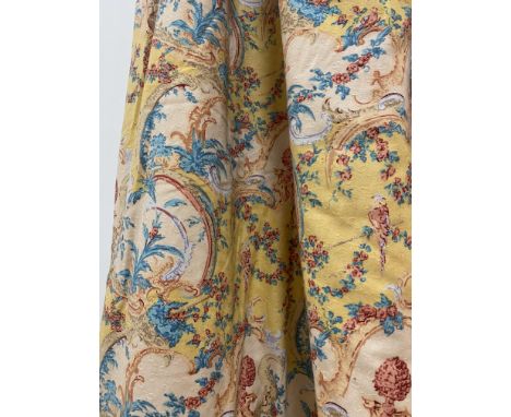 Osborne and Little lined and interlined curtains, one pair, drop 290cm with each curtain composed of two widths per curtain),