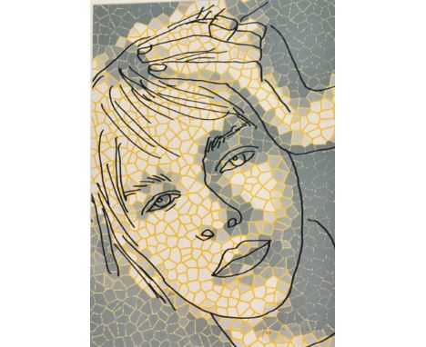 Zora Stancic, a print of a woman, 25/60, signed and date in pencil in a glazed mounted frame. (46cmx32cm)