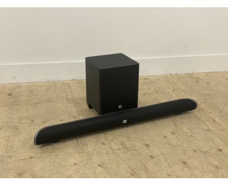 A JBL Cinema SB350 powered sound bar speaker system