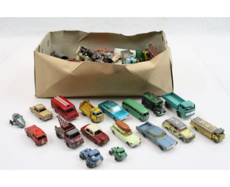 Collection of vintage play worn Matchbox Lesney diecast models to include many early 75 series examples