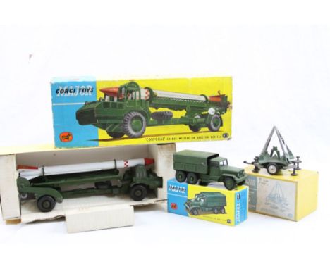 Boxed military Corgi Major diecast models to include 1113 Corporal Guided Missile on Erector Vehicle, 1118 Corgi 1118 Interna