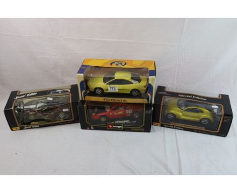 Four boxed 1:18 scale diecast models to include 2 x Maisto (Chrysler Pronto Cruizer &amp; special edition Corvette ZR-1), Bur