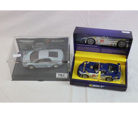 Two boxed/cased slot cars to include ltd edn Scalextric Sport C2523A Dodge Viper Competition Car McCann No 82 and Proteus Lam