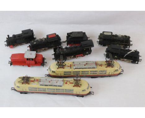 Eight Marklin HO scale locomotives to include DB examples, condition varies