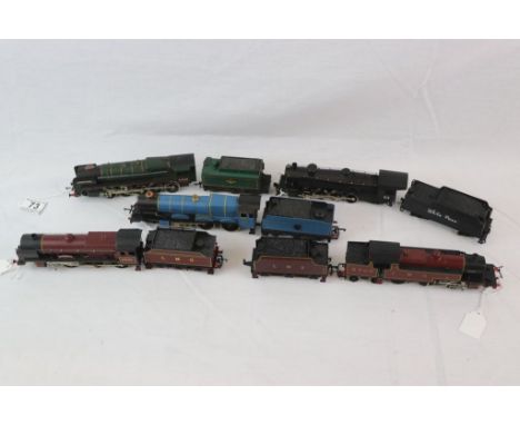 Five OO gauge locomotives to include Hornby Triang Evening Star 2-10-0, Hornby R357 Duke of Sutherland, Lima King Charles II,