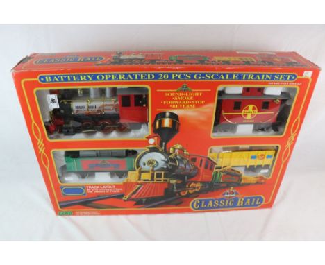 Boxed ECHO Classic Rail Battery Operated G scale train set, complete and in good condition with locomotive and rolling stock