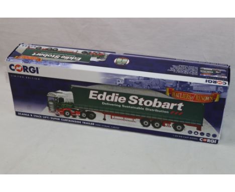 Boxed Corgi Hauliers of Renown 1:50 ltd edn CC13747 Scania R Super Curtainside Trailer, Eddie Stobart, Carlisle, diecast mode