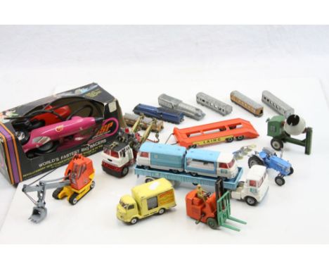 Collection of 10 vintage Corgi and Dinky diecast models to include Corgi Major Co Op Articulated Trailer, 2 x Corgi Co Op Com