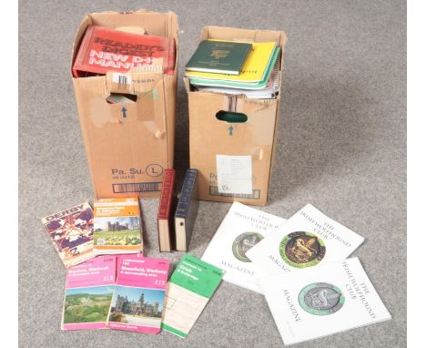 Two boxes of books/Ephemera, Reader's digest New DIY manual, Reader's Digest Condensed books, The Irish Wolfhound Club Magazi