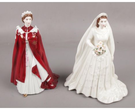 A Royal Worcester porcelain figure of Her Majesty The Queen, In Celebration of The Queen's 80th Birthday 2006, dressed in the