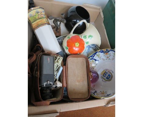 Box of collectables to include a syndic camera