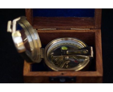 Boxed brass sundial compass Stanley London