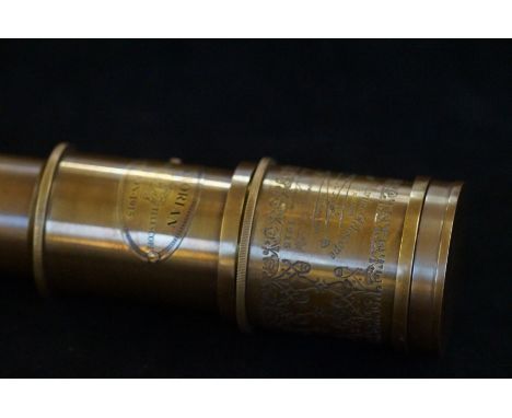 Large brass Victorian marine telescope, 7 draw