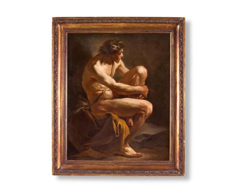 CARLE VAN LOO (FRENCH 1705-1765) STUDY OF A MALE NUDE Oil on canvas 111 x 93cm (43½ x 36½ in.)   Provenance:  Probably Louis-
