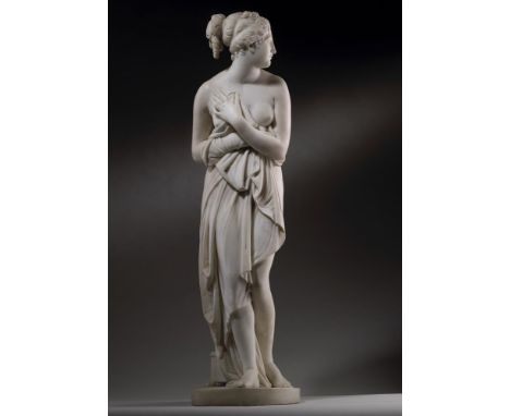 AFTER ANTONIO CANOVA (1757-1822) A WHITE MARBLE FIGURE OF THE VENUS ITALICA  ITALIAN, CIRCA 1820 approximately 100.5cm high, 
