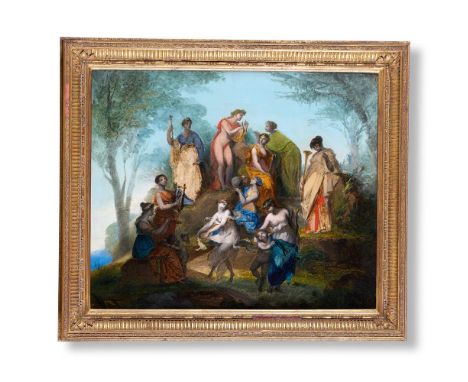 ATTRIBUTED TO PIERRE-PAUL PRUD'HON (FRENCH 1758-1823) APOLLO AND THE MUSES ON MOUNT PARNASSUS Oil on canvas 54.5 x 64cm (21¼ 