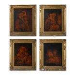 A SET OF FOUR GEORGE III POKERWORK PICTURES BY JOSEPH SMITH