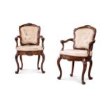 A PAIR OF INDO-PORTUGUESE COROMANDEL FAUTEUILS, 19TH CENTURY