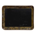 A REGENCY PAPIER MÂCHÉ TRAY, EARLY 19TH CENTURY