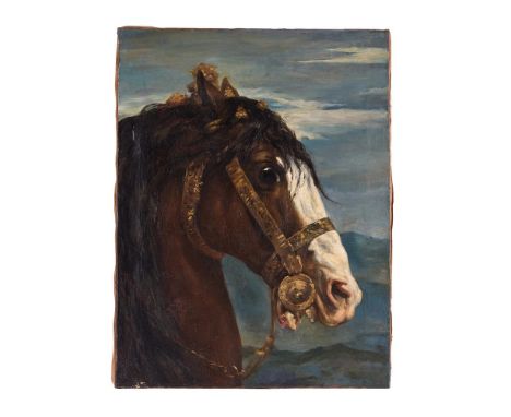 AFTER DIEGO VELAZQUEZ (EARLY 19TH CENTURY) A STUDY OF A HORSE'S HEAD,  FROM AN EQUESTRIAN PORTRAIT OF PHILIP IV OF SPAIN  Oil