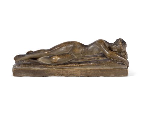 JOSEPH GOTT (1786-1860) SLEEPING NYMPH  Terracotta  Signed and dated J. GOTT. 1826  6.5cm high, 22cm wide, 7.4cm deep    Prov