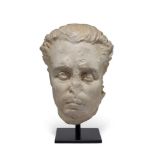 A WHITE MARBLE HEAD OF A MAN, 18TH/19TH CENTURY