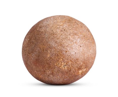 A NEOLITHIC PERIOD FLINT PECKING STONE Of irregular oblate form  approximately 10cm wide, 9cm wide 
