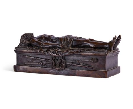 ATTRIBUTED TO PIERRE AMÉDÉE MARCEL-BÉRONNEAU (FRENCH 1869-1937)- A BRONZE FIGURE OF THE DEAD CHRIST  EARLY 20TH CENTURY  13cm