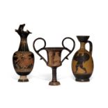 THREE TERRACOTTA GRAND TOUR VASES IN THE GREEK STYLE, ITALIAN, 19TH CENTURY