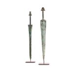 TWO LURISTAN BRONZE SWORDS NORTH WEST IRAN, CIRCA 11TH-9TH CENTURY B.C.