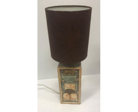 A Troika table lamp of square form with moulded decoration unsigned to base height excluding fittings 31.5 cm