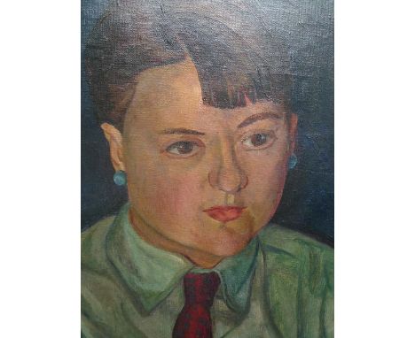 Bernard Meninsky (1891-1950) 'Portrait of a girl'. Oil on canvas laid on board measuring 43 x 33 cm. Dated 1949. Provenance: 