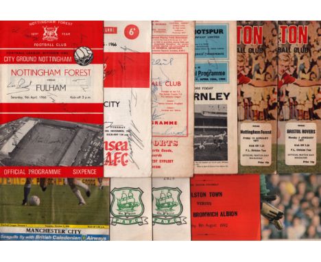 Football Vintage programme collection signed and unsigned, Exciter City Mult signed 1965-1966, Woking FC multi signed, Totten