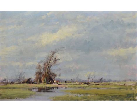 James Longueville P.S., R.B.S.A. (British 1942-) "A March Day, Shocklach", signed, titled and dated 1983 on artist's label ve