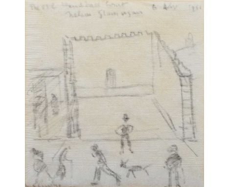 L.S. Lowry R.A. (British 1887-1976) "The Old Handball Court, Nelson, Glamorgan", signed, titled and dated 6 Nov 1961, pencil 