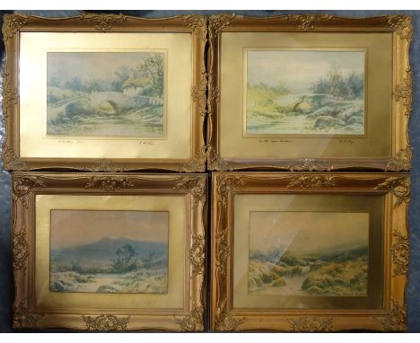 4 Gilt framed R. Southey Dartmoor prints 