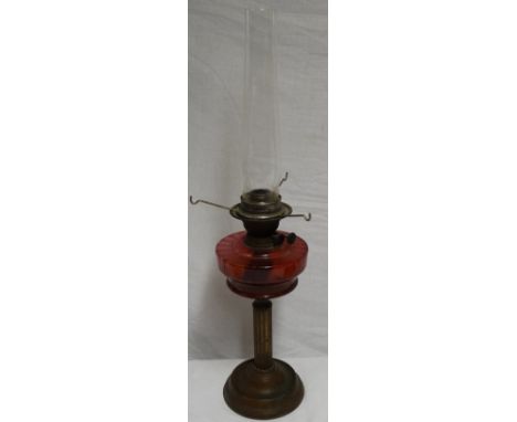 Ruby glass oil lamp 