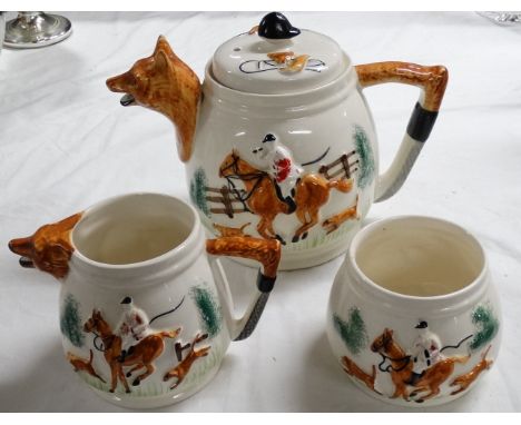 3 Piece Hunt Scene tea service 