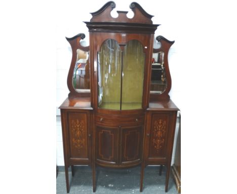 Mahogany bow fronts display cabinet 