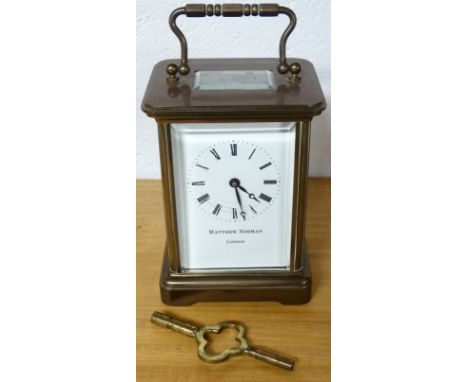 Brass Carriage clock by Matthew Norman of London 