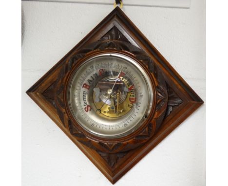 Oak framed wall barometer 