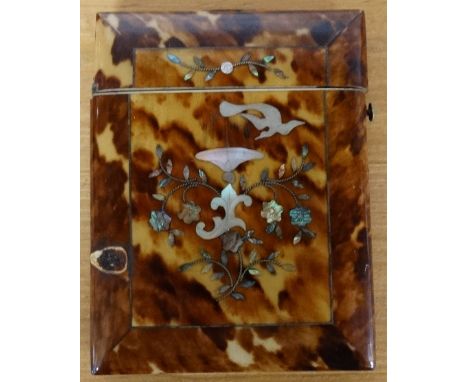 Tortoiseshell Mother of Pearl inlaid card case 