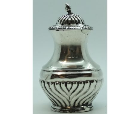 Silver pepperette with finial 