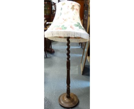 Oak barley twist standard lamp 