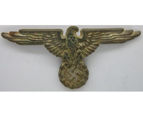 WWII Waffen SS cap badge. P&amp;P Group 1 (£14+VAT for the first lot and £1+VAT for subsequent lots) 