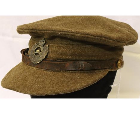 WWI Canadian Engineers trench cap dated 1918. P&amp;P Group 2 (£18+VAT for the first lot and £3+VAT for subsequent lots) 