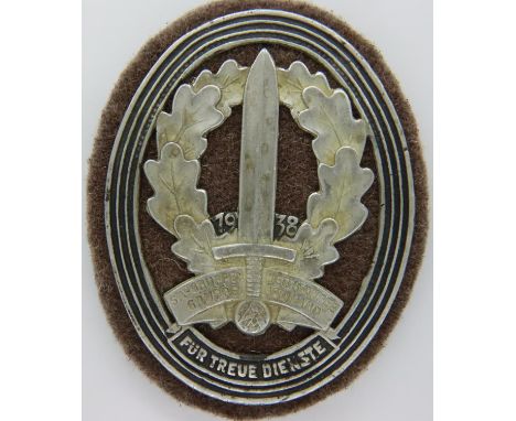 German Third Reich SA award badge dated 1938. P&amp;P Group 1 (£14+VAT for the first lot and £1+VAT for subsequent lots) 