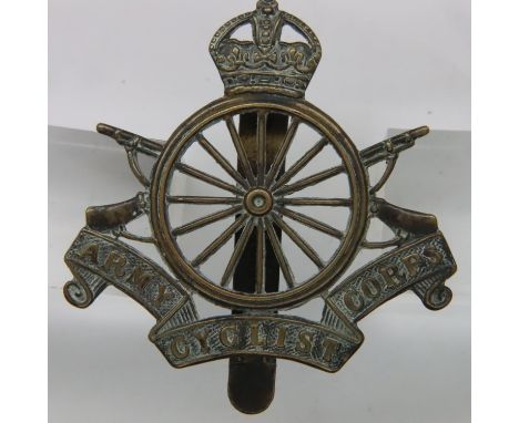 British WWI Army cyclist cap badge. P&amp;P Group 1 (£14+VAT for the first lot and £1+VAT for subsequent lots) 