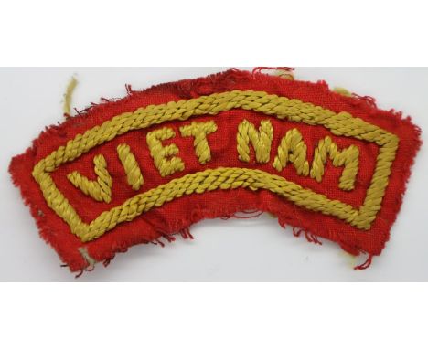 Vietnam War period hand embroidered shoulder patch. P&amp;P Group 1 (£14+VAT for the first lot and £1+VAT for subsequent lots
