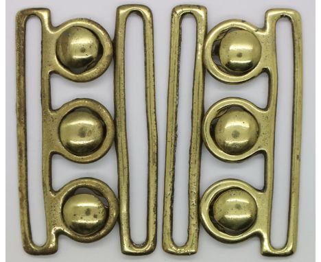 Two stable belt buckles intended for destruction from The Royal Regiment of Hampshire and Gloucester, provenance: from a form